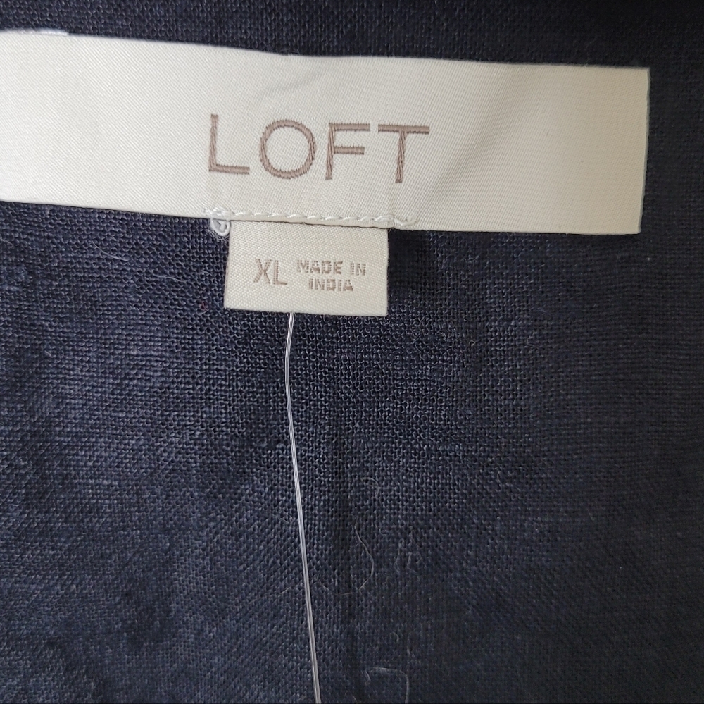 LOFT Black Drape Tank Linen Blend Pocket Vest Size XL NWT - Picture 8 of 10